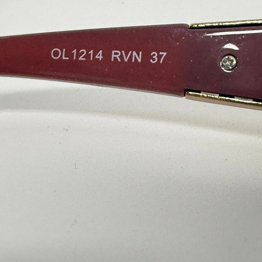 Revlon Womens Sunglasses‎ Red Tortoise Rectangle OL1214 RVN 37 Gold Detail 21729